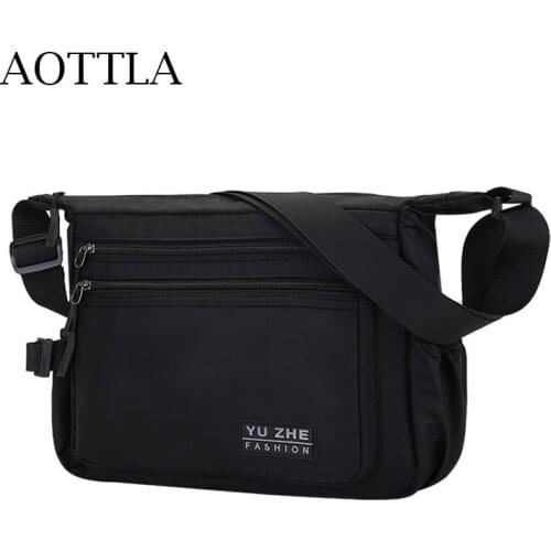 AOTTLA Men Shoulder Bags Fashion Casual Crossbody Bag High Quality Business Travel Multi-Function Large Capacity Messenger Bag