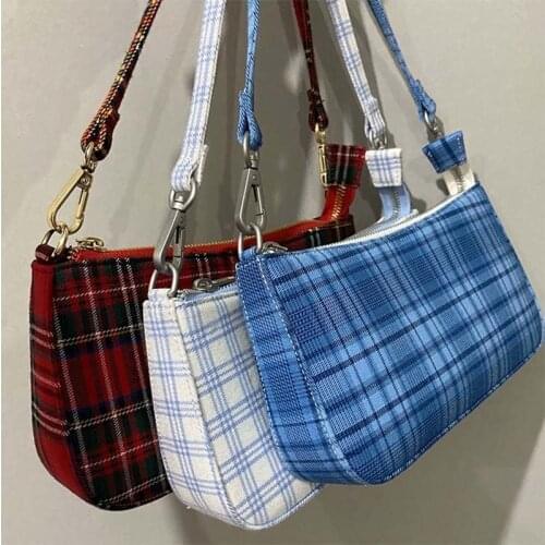 Crossbody Bags for Women Shoulder Bags Baguette Underarm Designer Women Bag Handbag Purse Lattice Canvas Fashion 2021 New Zipper
