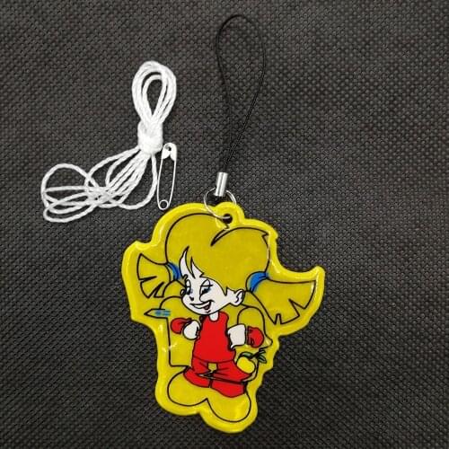 Little girl Soft PVC Reflector Reflective Keychain bag pendant accessories for visibility safety use