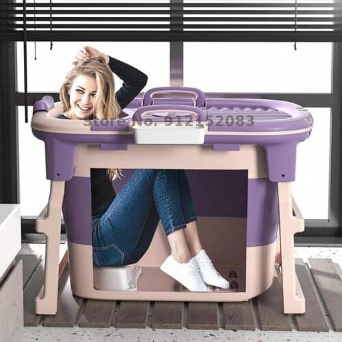 Bath Bucket Adult Foldable Bath Bucket Bathtub Heightening Bath Basin Full Body Adult Bath Bucket Household Artifact