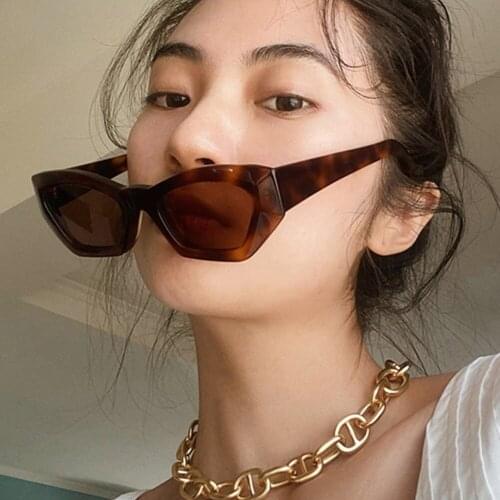 Women Sunglasses Rectangle Vintage glasses Leopard Sunglasses Brand Designer Eyeglass Female Cat Eye Sunglasses