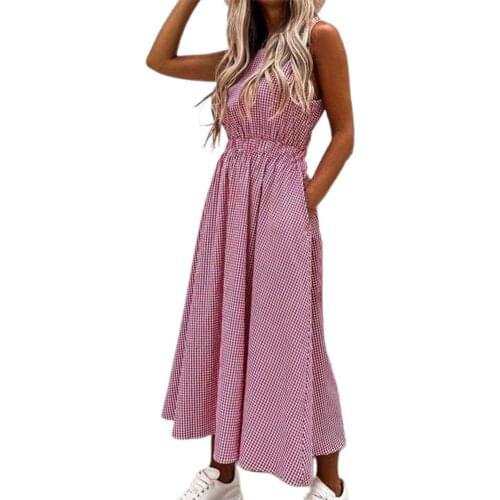 Sleeveless Party dresses Breathable Mid Waist O Neck Women Maxi Dress for Dating Elegant dresses for women 2021 vestidos