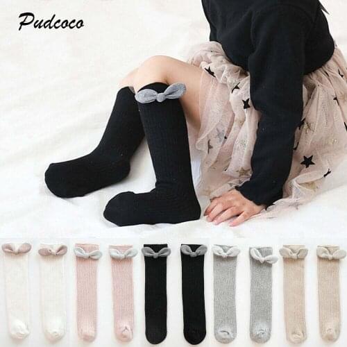 2019 Brand Newborn Baby Stocking Girls Bow Solid Girl Boy Infant Knee High Princess Autumn Winter Warm Kids Stockings 1-8Years