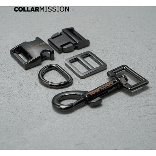 50pcs/lot Engraved(metal buckle+adjust buckle+D ring+metal clasp/set)20mm DIY dog collar buckle parts 8 colours