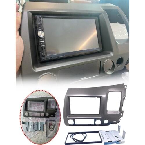 7'' Double Din Car Dashboard Trim For Honda Civic RHD 2007-2011 Fascia Facia Panel Front Bezel Dash Kit Stereo Mount Kits New