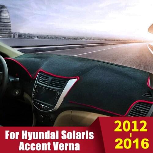 For Hyundai Accent I25 Solaris Verna RB 2011 2012 2013 2014 2015 2016 Car Dashboard Cover Mat Sun Shade Pad Carpets Accessories