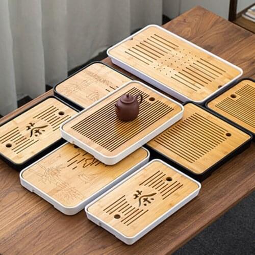Bamboo Tea Tray Pu'er tea Tea Board 1PC Drainage Water Storage kung-fu Tea Set Tea Table Chinese Tea Room Board Ceremony Tools