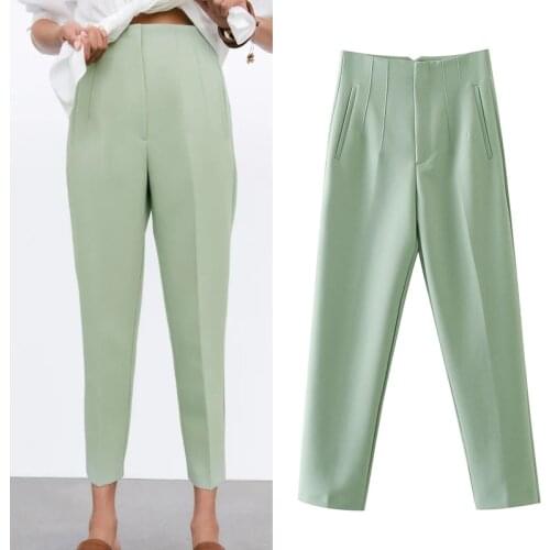 TRAF Za Women Pants High waist Pants Black White Pink Casual Trousers Woman Summer Fashion Trouser Funky Streetwear Pants