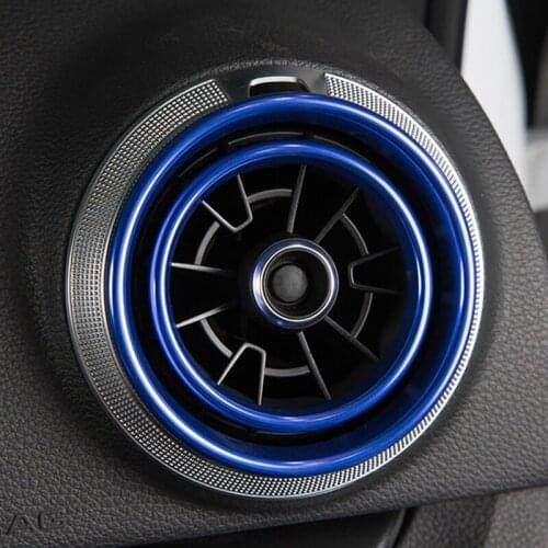 Center Console Air Conditioner Outlet Inner and Outer Ring Frame Cover Trim For Audi A3 S3 Q2L 2013-2019 Air Vents Circle Decals