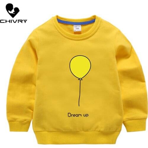 Children Hoodies Sweatshirt 2020 Spring Autumn Boys Girls Cartoon Balloon Print Sweatshirts Cotton O-neck Kids Tops Sweatshirt