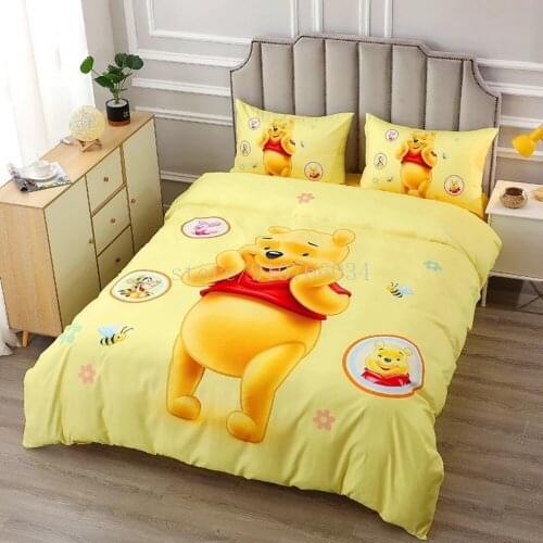 Disney Mickey Mouse Bedding Set Girls Boys Children Duvet Cover Pillowcase Minnie Cartoon Children Bed Set Soft Home Textile