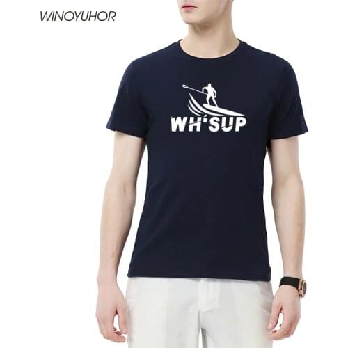 Whats Sup Funny Printed T Shirt Mens Stand Up Paddle Board Sport T-shirt Summer Fashion Short Sleeve Cotton Tee Shirt Masculina