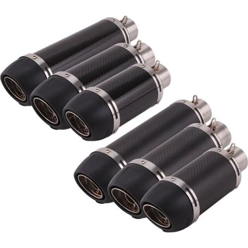 51mm Motorcycle Exhaust Muffler With DB Killer 250/315/380mm Stainless Steel And Carbon Fiber For ATV Street Bike