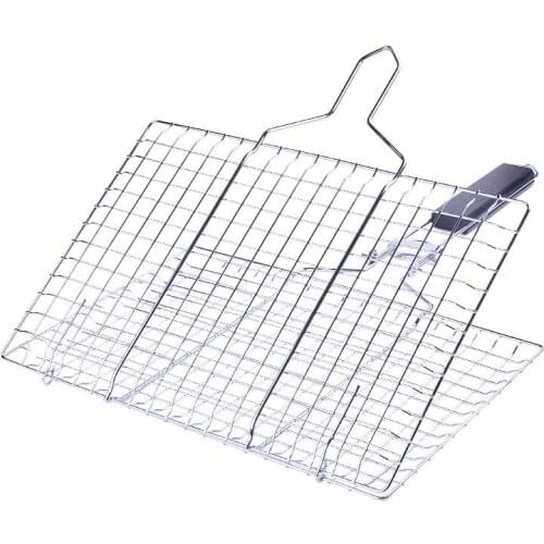 Hot Sale Iron Wire Barbecue Grilling Basket BBQ Grilling Basket Removable Stainless Steel Grill Cooking Rack Roasting Basket