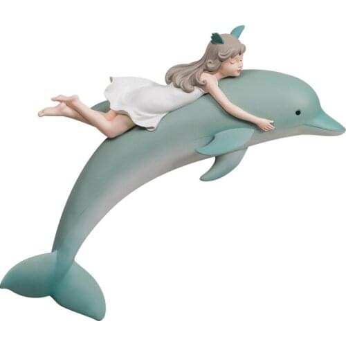 Gothic Decor Mermaid Dolphin Wall Statues and Sculptures Childrens Room 3d Room Layout Bedside Bedroom Home Decoration Pendant