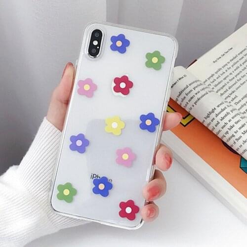 Jaomax Summer Clear Floral Phone Case For iPhone 11 XR XS Max 7 8 6s Plus 5s SE Korea Flowers Soft TPU Transparent Cover Capa