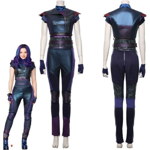 Descendants 3 Mal Costume Cosplay Adult Women Girls Outfit Full Suit Halloween Carnival Costumes