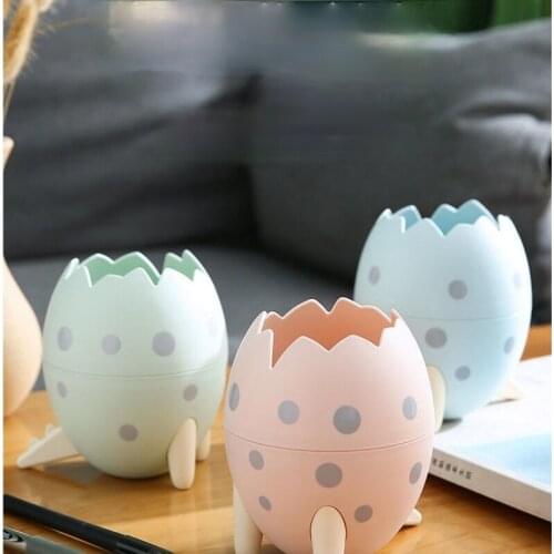 Creative Dinosaur Egg Shape Pen Holder School Office Desktop Organizer Kawaii Makeup Brush Organizer Cute Desk Decoration Desk