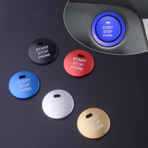 Beler Engine Start Stop Push Button Cover Trim Red/Silver/Black/Blue/Gold Fit For Hyundai Elantra MD Sonata i45 YF 2011-2014