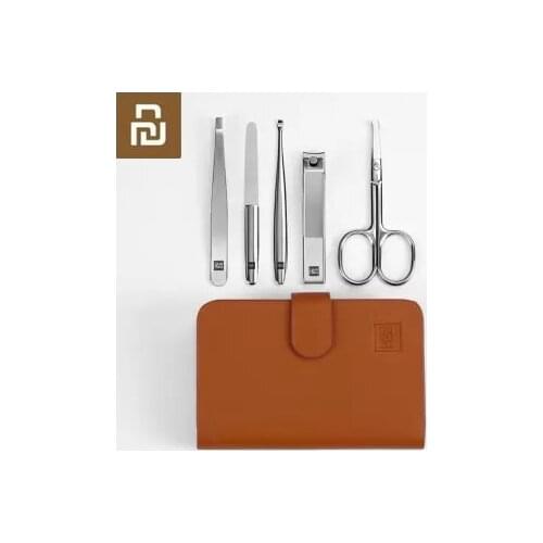 5pcs Huohou Manicure Nail Clippers Nose Hair Trimmer Portable Travel Hygiene Kit Stainless Steel Nail Cutter Tool Set