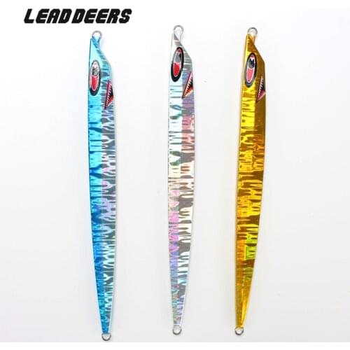 Leaddeers High Quality Jigging Lure Lead Fish Metal Jigs 170g 3 Colors Saltwater Fishing Lure Deepsea Iron Plate Bait