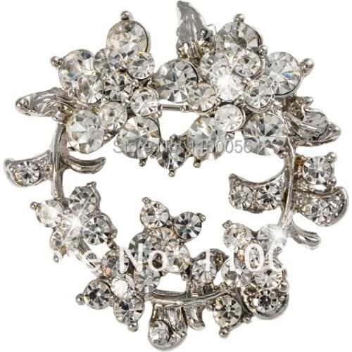 Min Order $10! Free Shipping Cheap Rhinestone Jewelry Party Dress Brooch Flower Bouquet Brooch For Women X0704