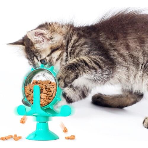 Multifunctional Windmill Feeder Cat Toy Dog Windmill Interactive Toys With Suction Cup Cat Windmill Slow Feeder For Indoor