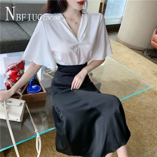 Fashion Soft Fabric Blouse And Skirt Women Sets Sweet Female Sets