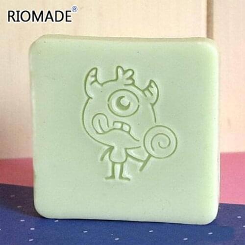 Cartoon Monster Handmade Soap Making Stamp Lollipop Transparent Natural Plexiglass Soap Seal With Handle Acrylic Chapter Custom