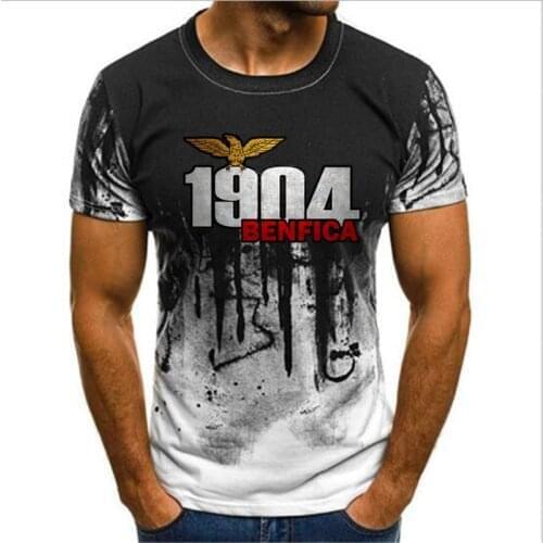 Gradient Mans Clothing unisex T-shirt BENFICA 1904 sports Printed Casual T shirt Street Style