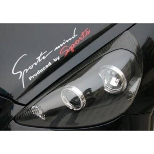 Carbon Fiber Headlight Eyelids Eyebrows for 2003-2007 Honda Jazz Fit Type B