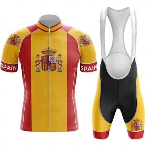 Cycling Clothing Spain Mens Cycling Jersey Set MTB Bicycle Clothing Bike Wear Clothes Maillot Ropa Ciclismo Triathlon Suit2021