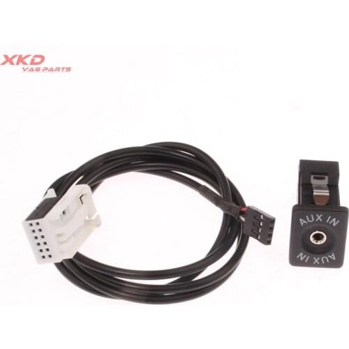 OE Armrest AUX in Socket & Cable Set For V-W Golf G-TI J-etta Passat Tiguan T-ouareg Polo Tpuran