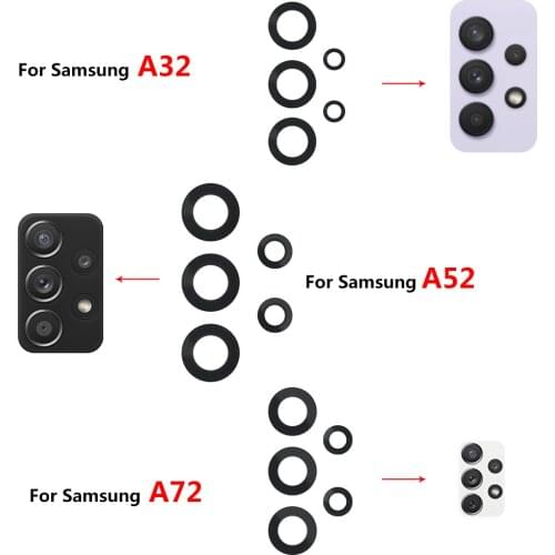 Original New Rear Camera Glass Lens With Glue Adhesive Sticker For Samsung A32 A52 A72 A82 S21 Plus S21 Ultra Camera Glass Lens