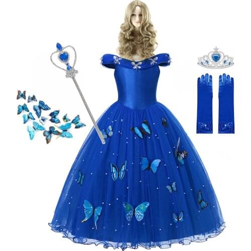 Disney Dress for Girls Children Princess Aurora Winter Dress Girls Long Sleeve Frozen Dress Halloween Costume Cinderella Cosplay
