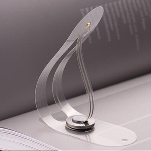 Mayitr 1pc White 4000K Portable Mini LED Bookmark Light High Quality Foldable Super Thin Flashlight Reading Lamp
