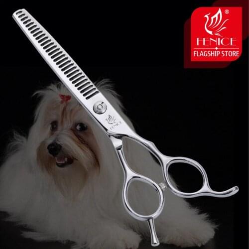 Fenice professional 6.5 inch pet dog grooming scissors thinning shears for dogs & cats animal hair Japanese steel