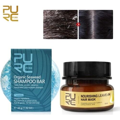PURC New arrival Seaweed Shampoo Bar Vegan and Seaweed and keep hair shiny smooth Leave-In Hair Mask