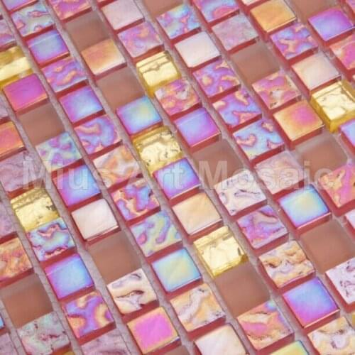 Iridescent glass mosaic lovely pink glass mosaic Bisazaa tile stone tile A5TC-1319
