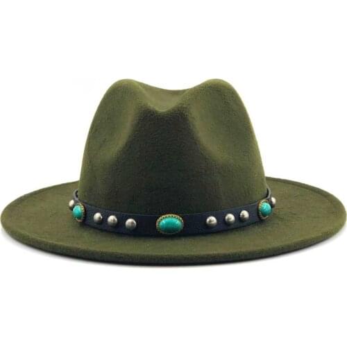 Luxury Wool New Women Men Felt Fedora Hat Bohemia Ribbon Elegant Lady Winter Autumn Jazz Church Godfather Sombrero Caps