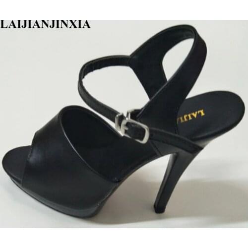LAIJIANJINXIA New summer sexy women sandals 13cm super high heel sandals lace up high heels platform shoes woman large size 46
