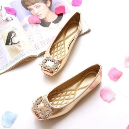 Womens lacquered flat shoes pointed shoes casual candy blue white 43