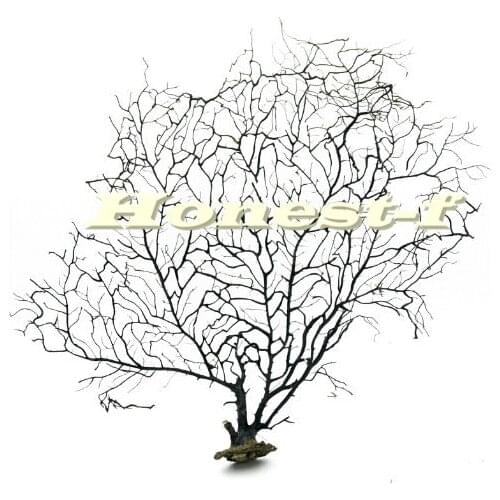 20cm Black Sea Fan Fish Tank Aquarium Decoration, Sea Coral Ornament TR-01