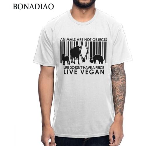 Vegan T Shirt Animals Are Not Objects Vegetarian Tee Shirt New Design 100% Cotton S-6XL Plus Size T-Shirt