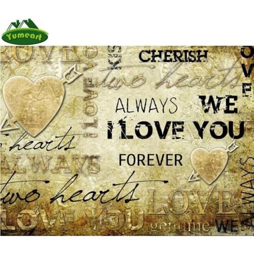 YUMEART Full Square Drill Diamond Embroidery Always Love You 5D DIY Diamond Painting Cross Stitch Rhinestone Mosaic Picture