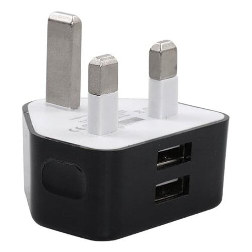 DC 5V 2.1A Output Two USB UK Plug Charger High Quality Power Adapter Used for iPhone Sumsung Sony Huawei Mobile Phones Tablet PC
