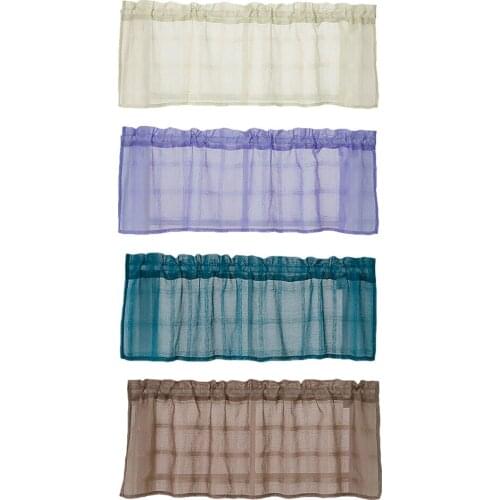 Privacy Protection Kitchen Valances for Windows Sheer Yarn Short Curtains