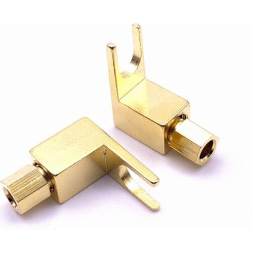 4pcs/lot Copper plated Y plug to 4MM banana plug audio speaker converter head speaker wire banana plug socket converter