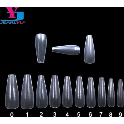 500 PCS Salon Long Ballerina Nail Tips Clear Artificial Coffin False Nails Tips New ABS Material DIY Manicure Art Fishion