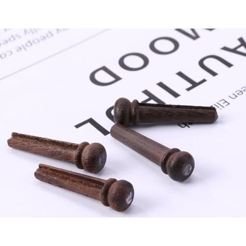 6pcs Rosewood Bridge Pin with 4mm Golden Classical Style Dot ABALONE Shell Dot Acoustic Guitar Replacement Accessories